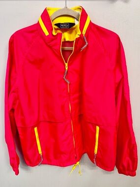 Vintage Retro‎ 80s Woolrich Windbreaker Jacket in Neon Pink and Yellow